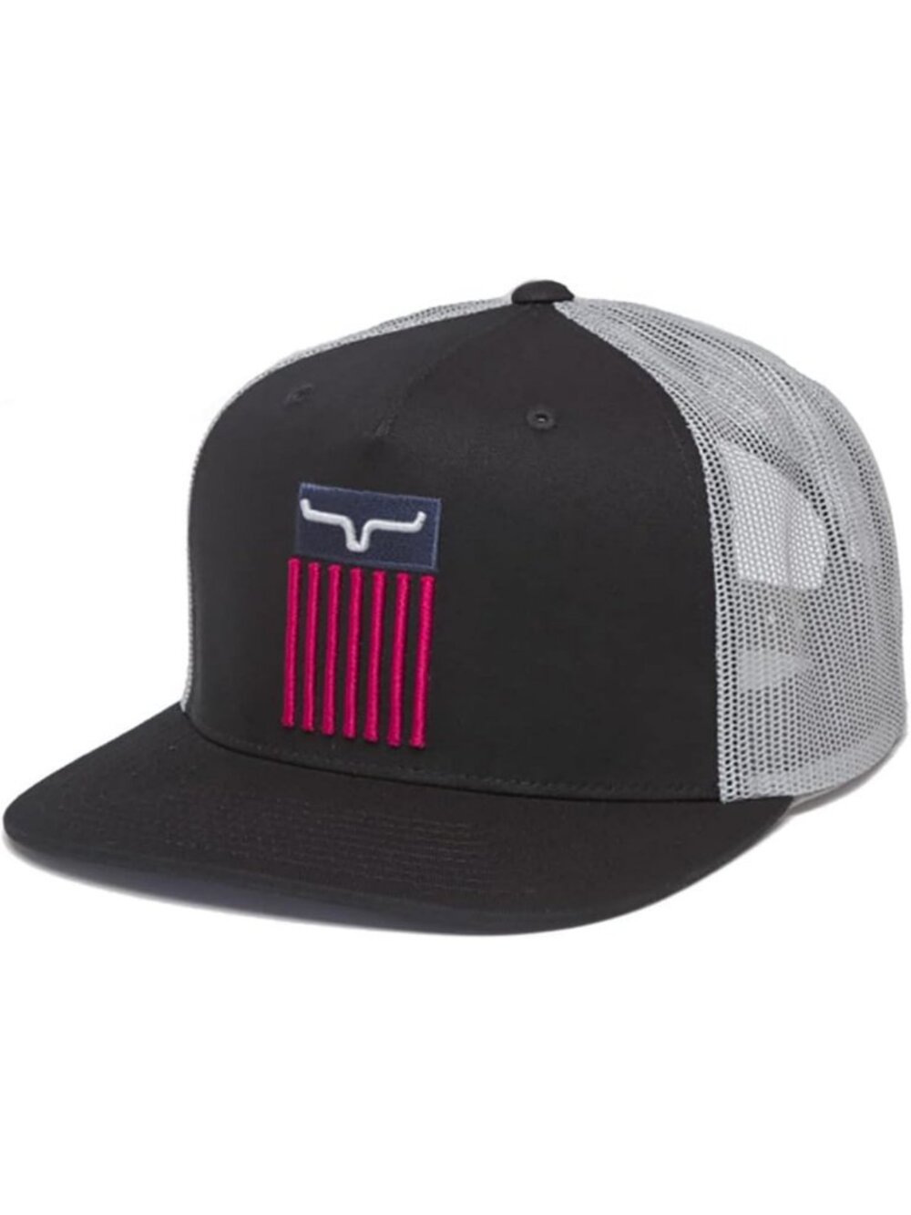 Stylish Men's Embroidered Flag Logo Mesh-Back Trucker Cap - Perfect for Outdoors